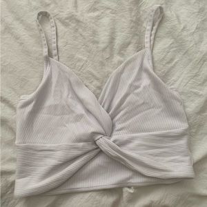 Wilfred White Tie Tank Crop Top Aritzia